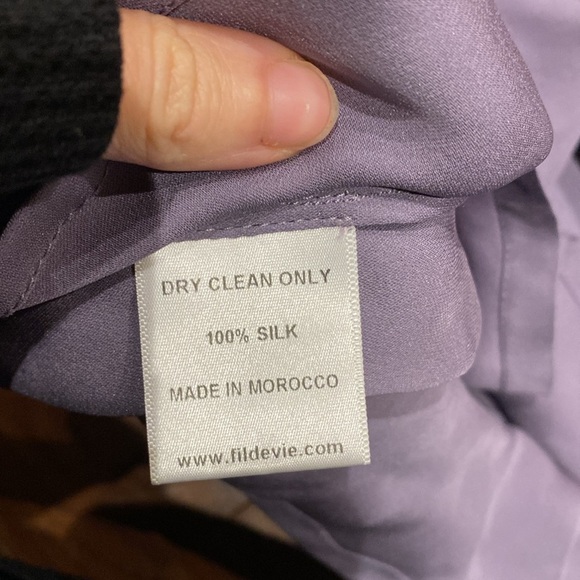 Fil de Vie / Silk Pamona Blouse tie neck flowy top large L - Picture 8 of 8